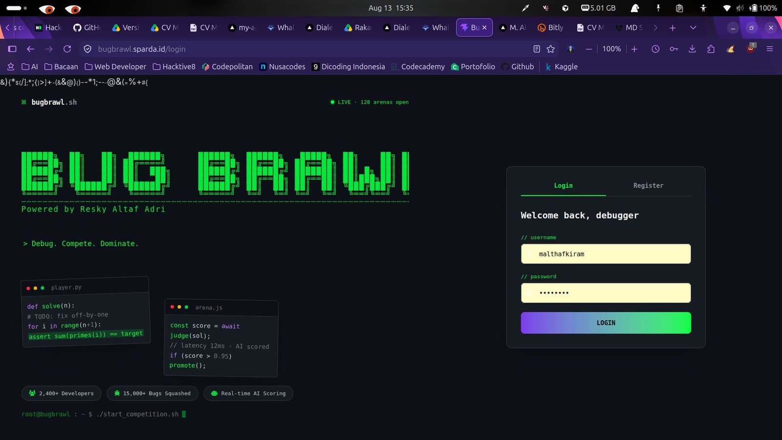 Bug Brawl Battle Arena